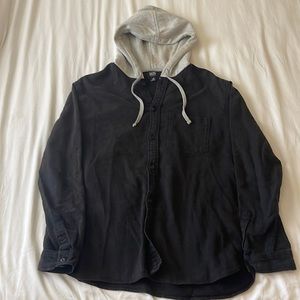 Button down with hood